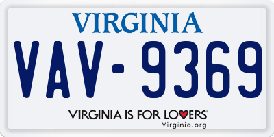 VA license plate VAV9369