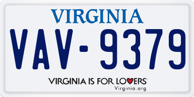 VA license plate VAV9379