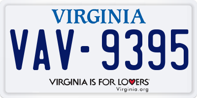 VA license plate VAV9395