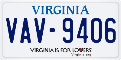 VA license plate VAV9406