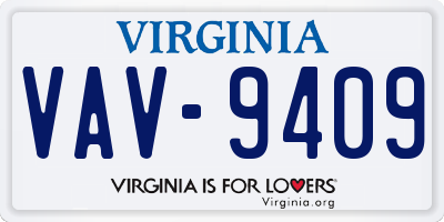 VA license plate VAV9409