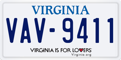 VA license plate VAV9411