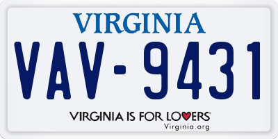 VA license plate VAV9431