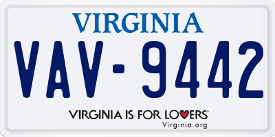 VA license plate VAV9442