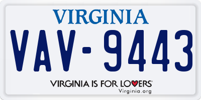 VA license plate VAV9443