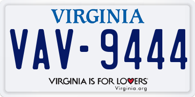 VA license plate VAV9444