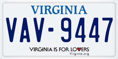 VA license plate VAV9447