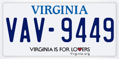 VA license plate VAV9449