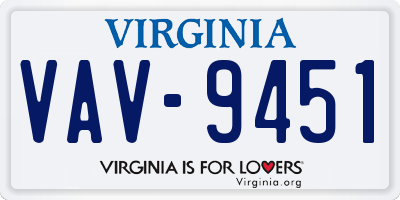 VA license plate VAV9451