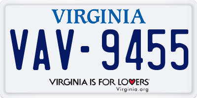 VA license plate VAV9455
