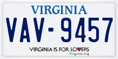 VA license plate VAV9457