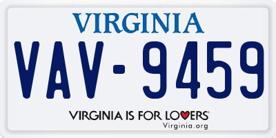 VA license plate VAV9459