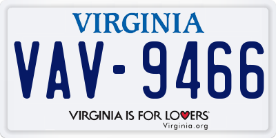 VA license plate VAV9466