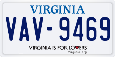 VA license plate VAV9469