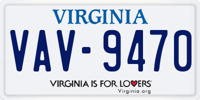 VA license plate VAV9470