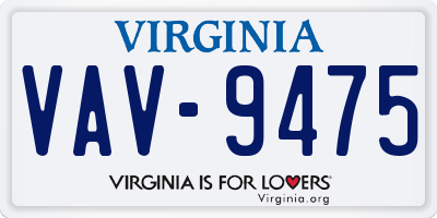 VA license plate VAV9475
