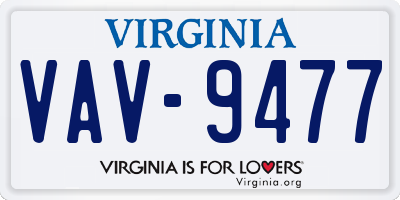 VA license plate VAV9477