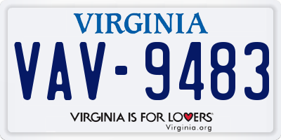 VA license plate VAV9483