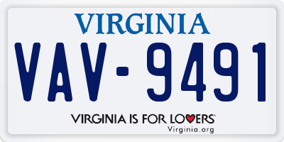 VA license plate VAV9491