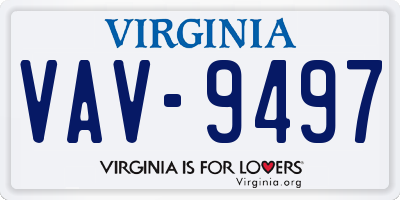 VA license plate VAV9497
