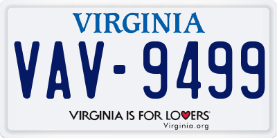 VA license plate VAV9499