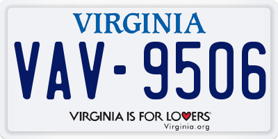VA license plate VAV9506