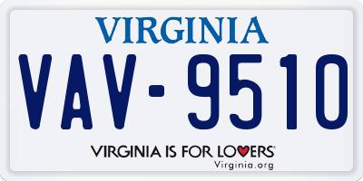 VA license plate VAV9510