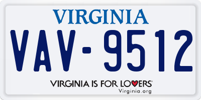 VA license plate VAV9512