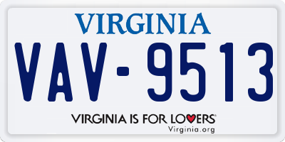 VA license plate VAV9513