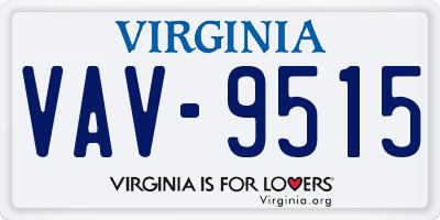 VA license plate VAV9515