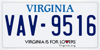 VA license plate VAV9516