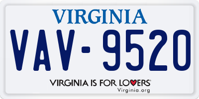 VA license plate VAV9520