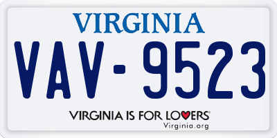 VA license plate VAV9523