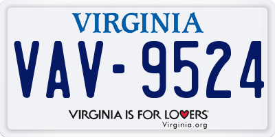VA license plate VAV9524