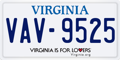 VA license plate VAV9525
