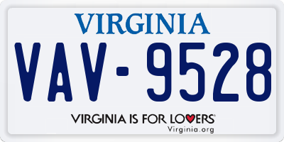 VA license plate VAV9528