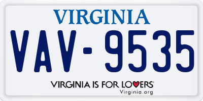 VA license plate VAV9535