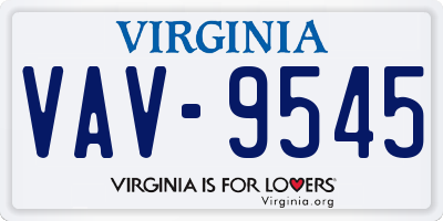 VA license plate VAV9545