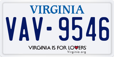 VA license plate VAV9546