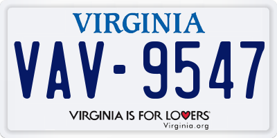 VA license plate VAV9547