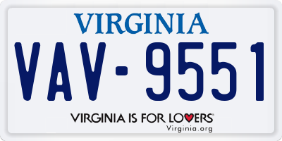 VA license plate VAV9551