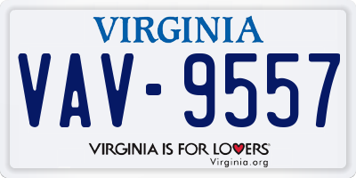 VA license plate VAV9557