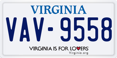 VA license plate VAV9558