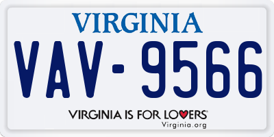 VA license plate VAV9566