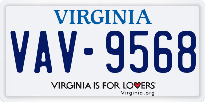 VA license plate VAV9568