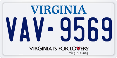 VA license plate VAV9569