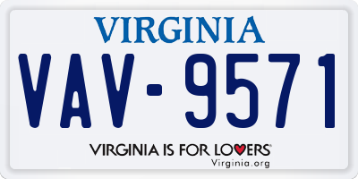 VA license plate VAV9571