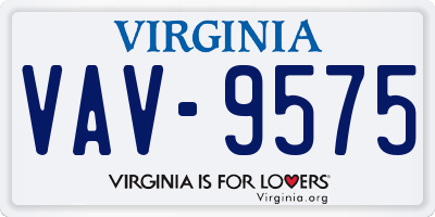 VA license plate VAV9575
