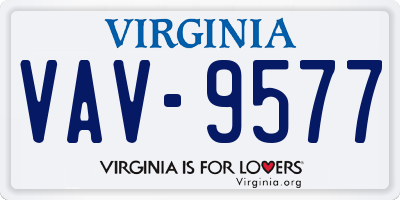 VA license plate VAV9577