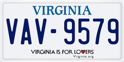 VA license plate VAV9579